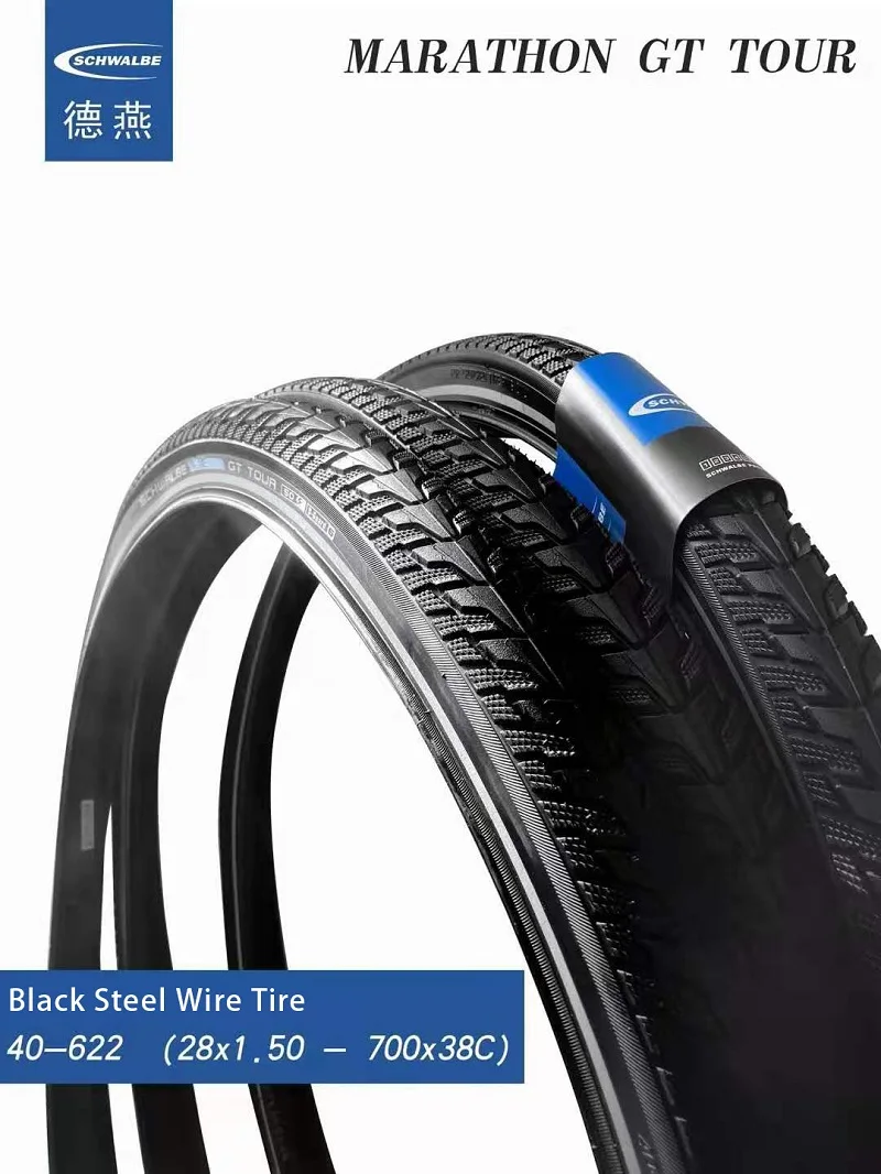 optioneel Handelsmerk Piepen SCHWALBE MARATHON GT TOUR Travel Tire 700x38C 28x1.5 40-622 Station Wagon  Puncture-proof Wear-resistant Tire