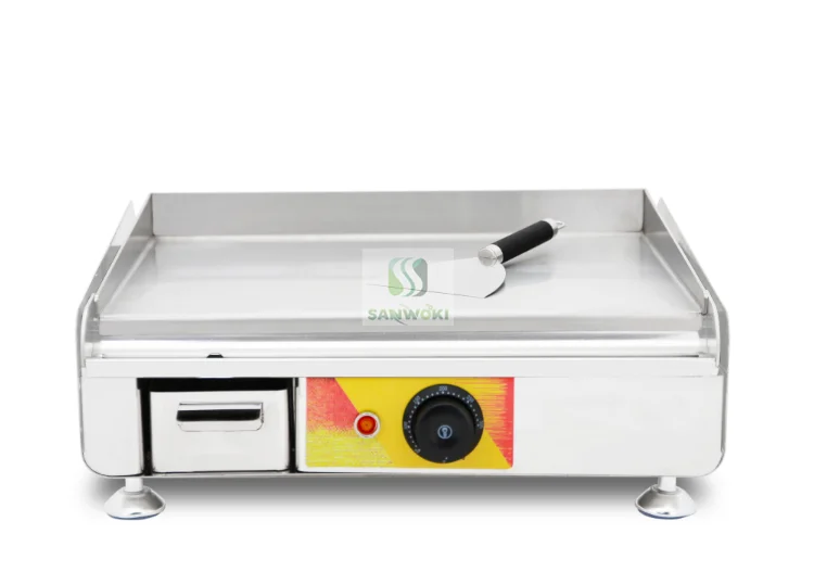 Electric Griddle Stainless Steel Flat Hot Plate BBQ Grill Fried Pan Teppanyaki fryer Breakfast hamburger making machine 3