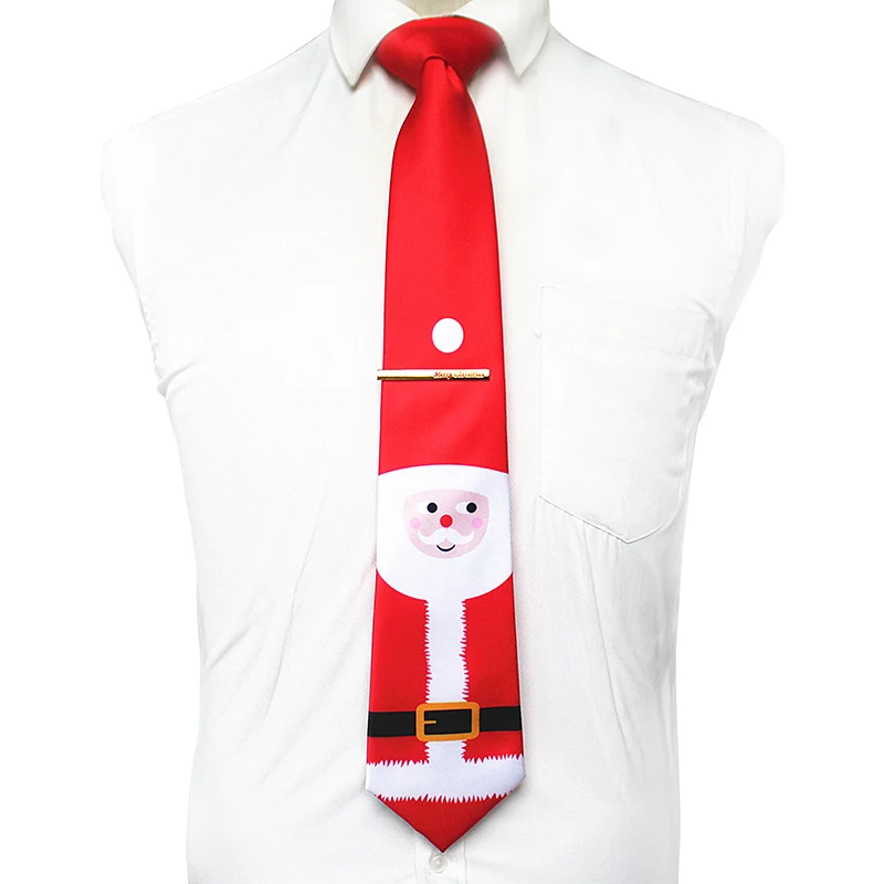 KAMBERFT качественные рождественские галстуки для мужчин 9 см дизайнерские снежинки Животные Дерево Новинка Праздник галстук с рисунком и зажим для галстука наборы