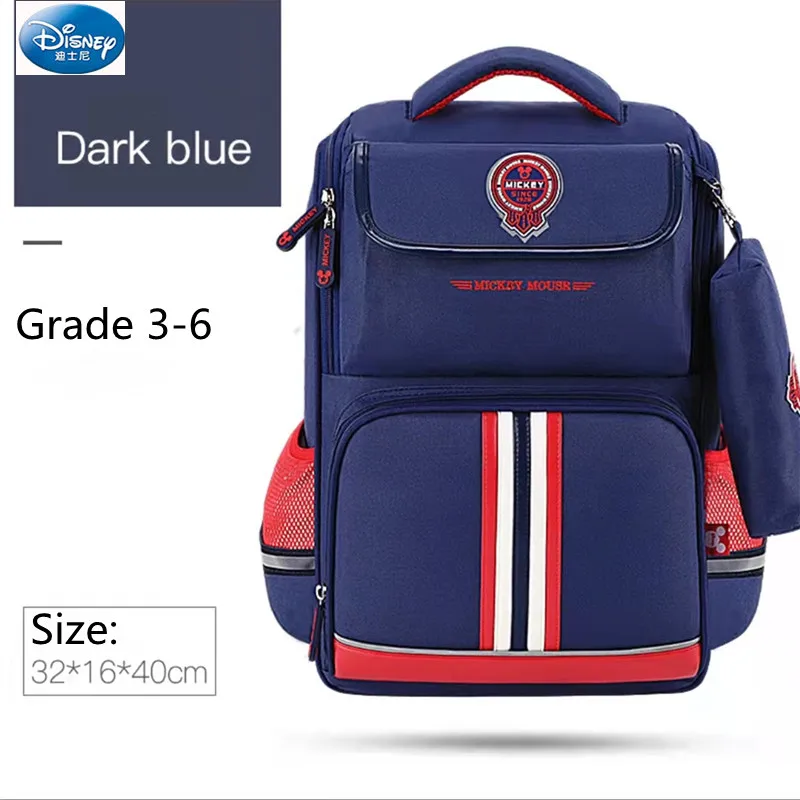 Disney Mickey Minnie School Bag For Boy Girl Primary Student Shoulder Orthopedic Backpack Grade 1-6 Large Capacity Gifts Mochila