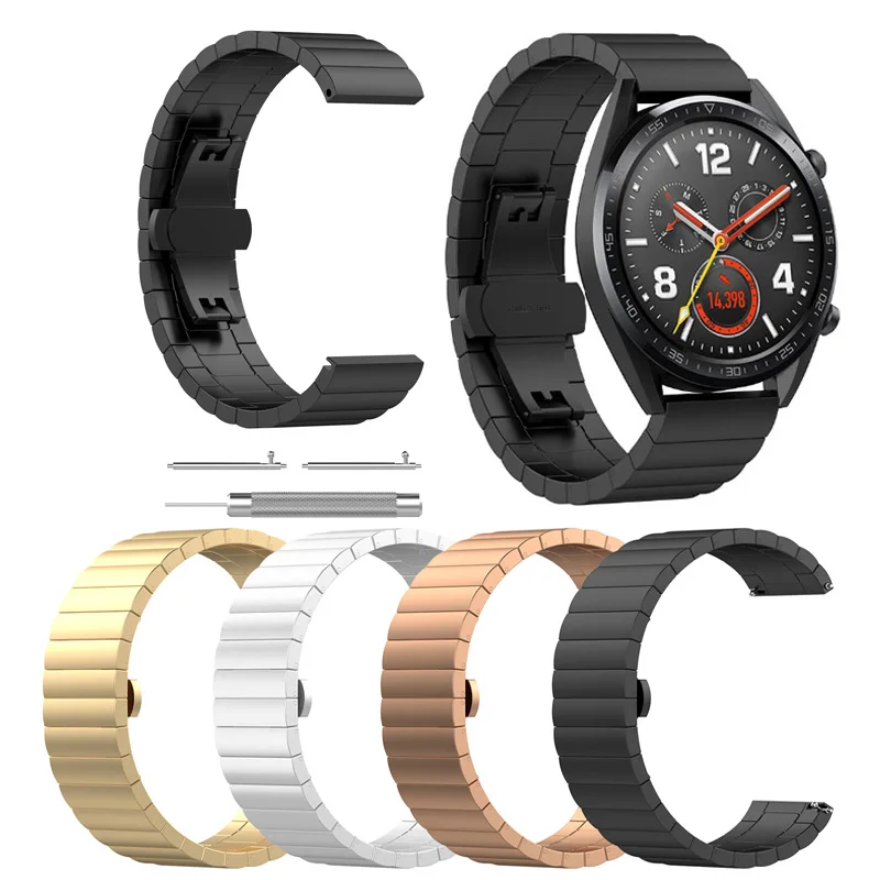 

20MM 22MM Stainless Steel Watchband For Samsung galaxy watch 3 45mm GT GT2 Smart Watch Bracelet Wrist Strap For For Fossil Gen 5