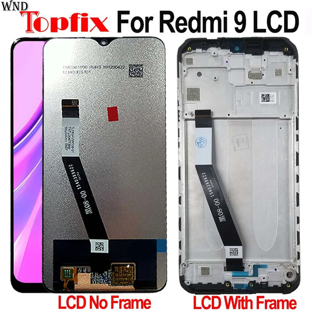 100% протестированный для Xiaomi Redmi 9 ЖК дисплей и сенсорный экран в сборе запасные