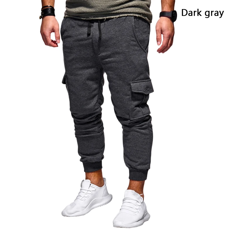 Dark Gray Модные Повседневные спортивные штаны, штаны для бега, мужские осенние и зимние повседневные сшитые карманы, Мужская одежда, повседневная простая и удобная - Цвет: Dark Gray