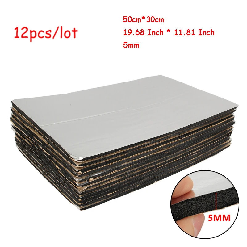 

12pcs / lot Vehicle Insulation Closed Cell Foam Sheet 5mm Car Van Sound Proofing Deadening Insulation Car Hood Insulation