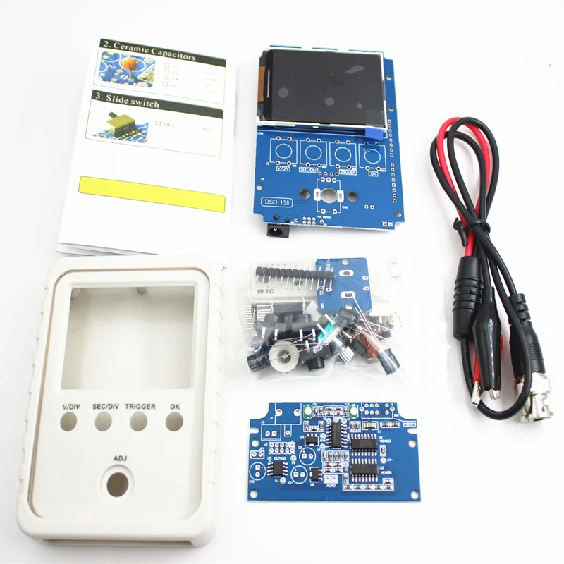 

DSO150 15001K DIY Kit Digital Oscilloscope Unassembled With Housing DSO-Shell with Alligator Clips Case Cover