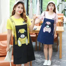 Прямая поставка от производителя детская одежда от a Generation of большой размер утягивающая одежда для полных mm большой Размеры полный платье по фигуре с рисунком героев из мультфильмов, два предмета в комплекте