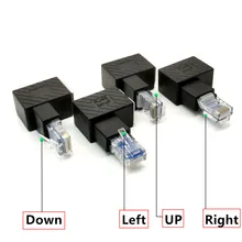 Network Extension Adapter RJ45 Ethernet Adapter Up Down Left Right Angled 90 Degree 8P8C FTP STP UTP Male to Female Lan Ethernet