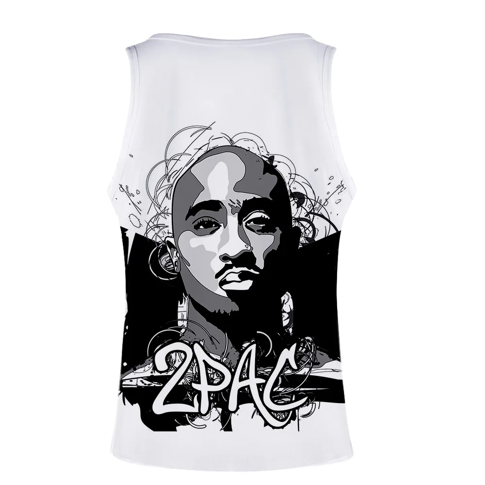 Американский рэп-певец, 2Pac, функция напоминания, 3D, летний мужской женский жилет