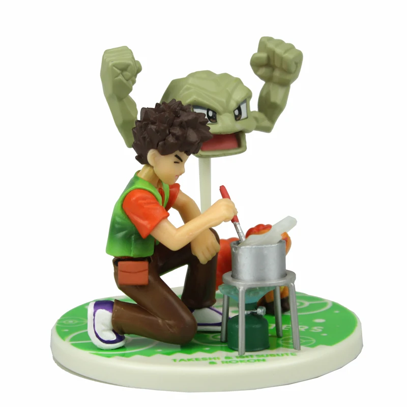 Бесплатная доставка 4 &quotМонстр аниме Brock Takeshi &amp Geodude Vulpix коробка 10 см ПВХ фигурка
