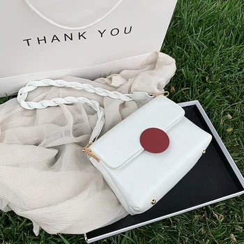 

Stone PU Leather Contrast Color Crossbody Bags For Women 2020 Fashion Small Shoulder Bag Female Handbags And Purses Travel Bags