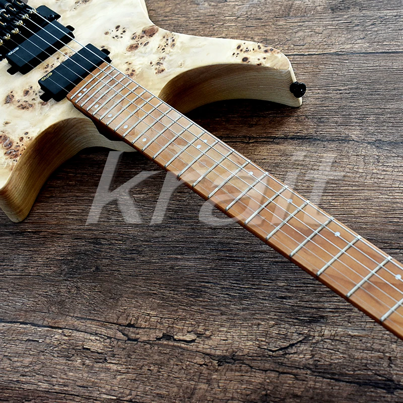 Krait fanned fret безголовая гитара тремоло 6 струнная электрогитара strandberg Пламя клен ясень дерево 5 шт. шеи