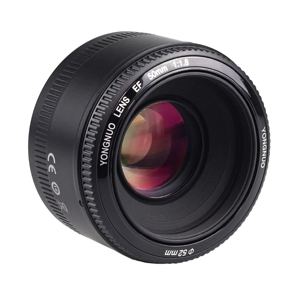 Объектив YONGNUO YN 50 мм F1.8 для камеры Nikon F Canon EOS объектив с автофокусом и большой