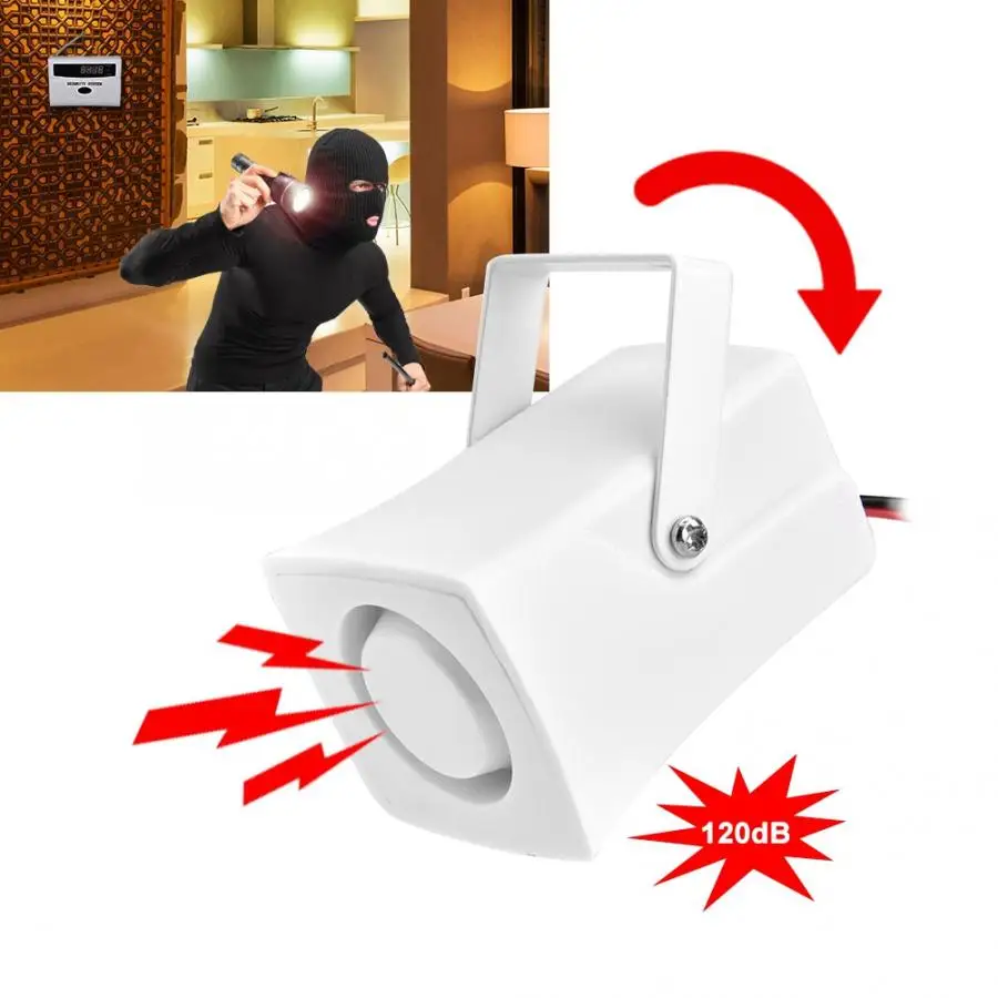 

Security Alarm Speaker wake up light 120dB 12V Indoor Wired Host Speaker with Alarm Horn Siren Sound Home Security System