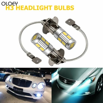 

2X H3 5630 SMD 10 LED Headlight Fog Driving Light Bulb Car Lamp Globe 6000K 12 V