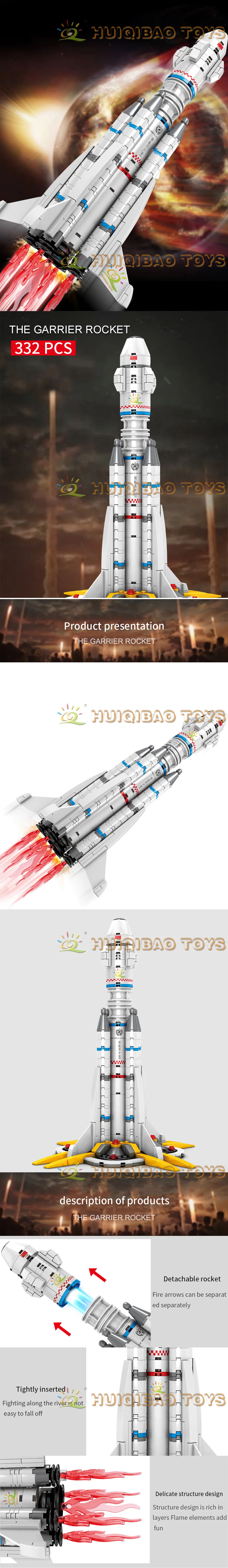 HUIQIBAO игрушки, 332 шт., строительные блоки для детей, Космический космический корабль, космический корабль, астронавт