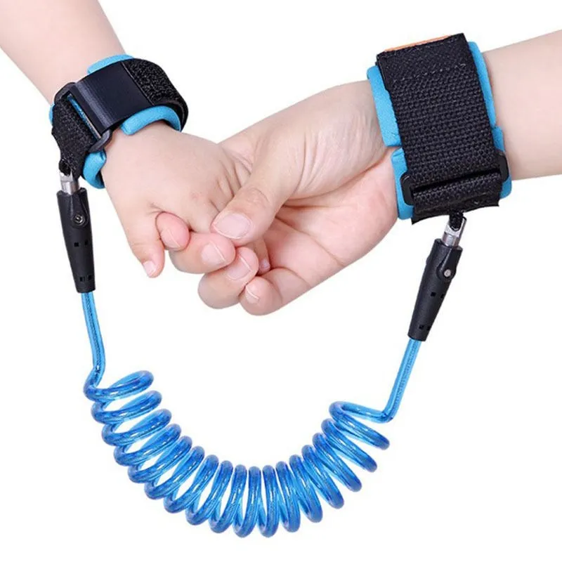 

Child Belt Adjustable Blue PU&Stainless Steel Contraction Toddler Safety Harness Child Safty Wrist Link Anti-lost