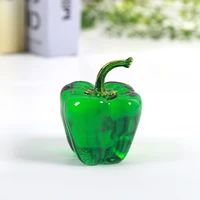 3 Colors Cute Crystal Chili Figurines Living Room Ornament Pepper Glass Craft Paperweight Home Decoration Accessory Gifts 2