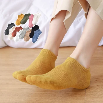 

Socks 2020 New Summer Women Socks Solid color Cotton Women's Ankle Candy Color Lady Short Socks Slippers For Women