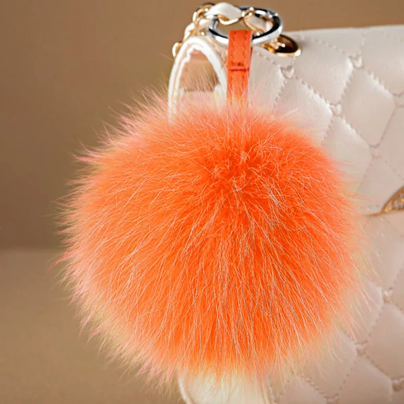 

2 Style 2019 Fluffy Fur Pom Pom Keychains Soft Faux Rabbit Fur Ball Car Keyring Pompom Key Chains Women Bag Pendant Jewelry Gift