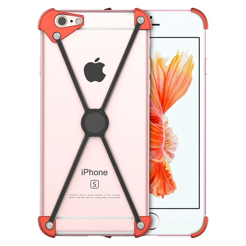 Роскошный Алюминиевый металлический бампер чехол для iPhone 8 7 6 6s/Plus ультратонкий противоударный чехол для телефона Apple iPhone 7 8/Plus бампер - Цвет: Black Red