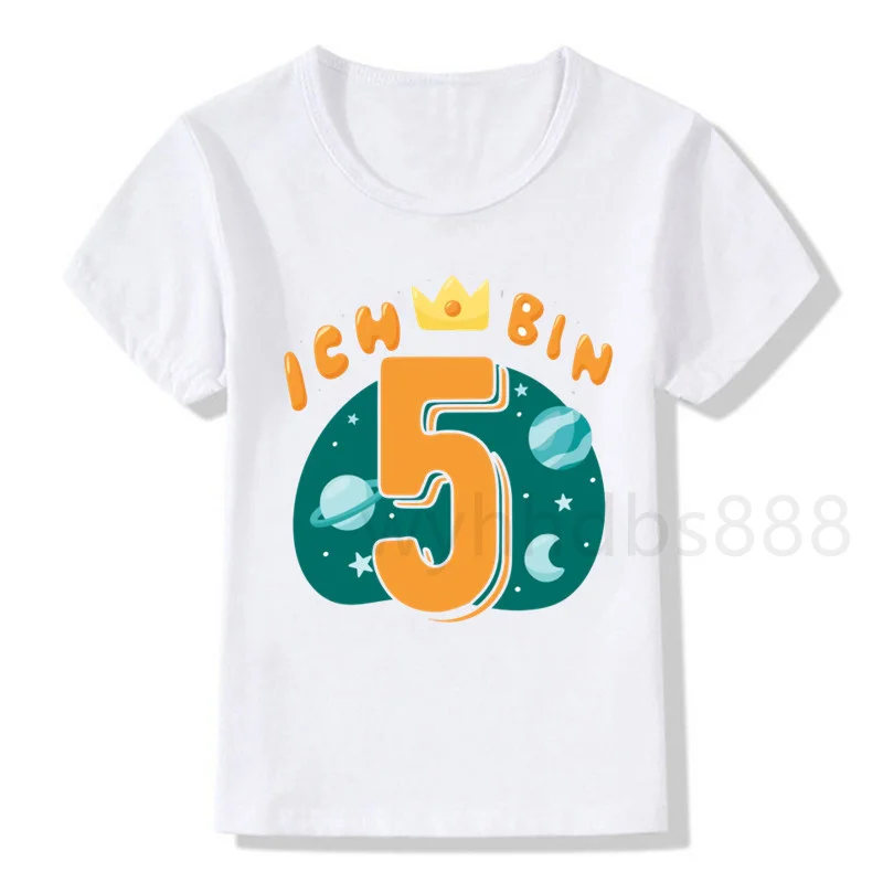 1-9 Kids Cartoon Animals Party Birthday Number Name Print T Shirt Children Animal Birthday T-shirts Boy&Girl Funny Gift Tshirt children's age t shirt	