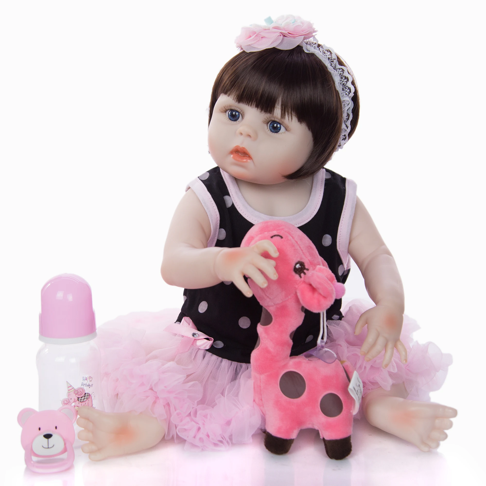 

KEIUMI Full Silicone Vinyl Reborn Menina Giraffe Adorable 2019 Reborn Baby Doll Baby Toy Children's Day Surprise Gifts