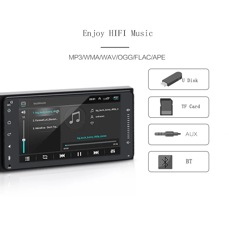 2din автомобильное радио Carplay Зеркало Ссылка авто мультимедиа плеер 7 ''Bluetooth USB FM gps камера заднего вида MP5 плеер