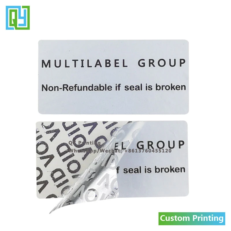 1000pcs 40x20mm Customized Tamper Evident Tape Security Seal Sticker Warranty Void Labels Box Carton Sealing Tape