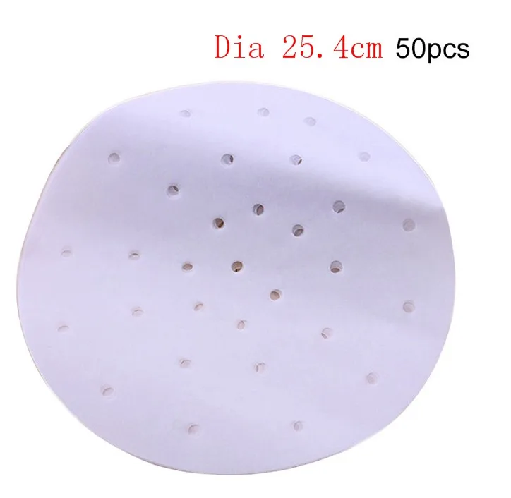 9 50/100Pcs Bamboo Basket Steamer Paper Kitchen Cooking Bamboo Steamer Dim Sum Paper Under Steam Mat Round Non Stick Steamer Paper - Цвет: 9
