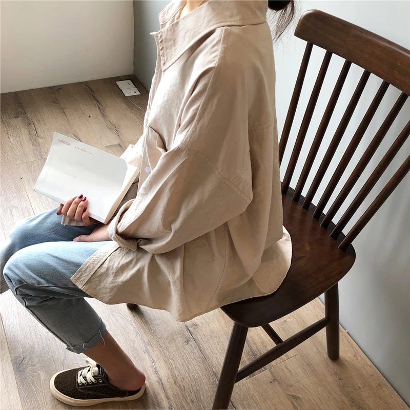 off the shoulder shirts & tops BGTEEVER Minimalist Loose White Shirts for Women Turn-down Collar Solid Female Shirts Tops 2020 Spring Summer Blouses women's shirts & tops