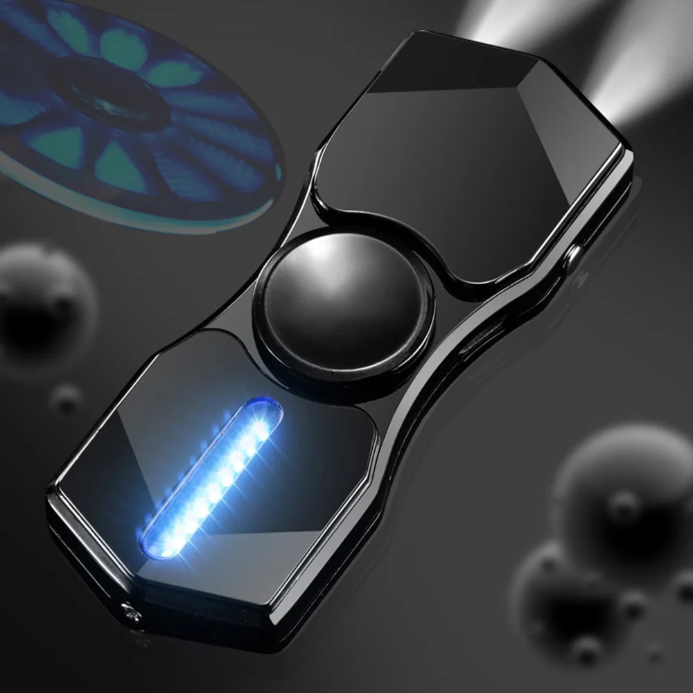 

Fidget Spinner LED Cigarette Lighter Hand Spinner Light USB Windproof Lighters Multi-function Cigarette Accessories