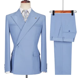 Men's Suits One Button Double Breasted Pink Tailor-Made Blazer Pants Business Causal Party Singer Groom Wedding