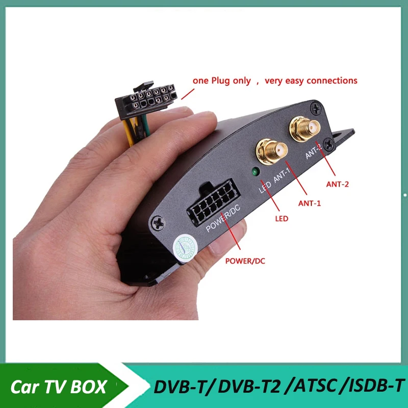Автомобильный тв тюнер DVB T T2 высокоскоростной HD цифровой ТВ ресивер с двумя