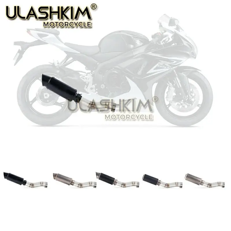 Мотоцикл полный выхлоп среднего звенья трубы слипоны для Suzuki GSXR600 Gsxr700 Gsxr750 k7 GSX R700 R750 R600 GSXR 600 700 750