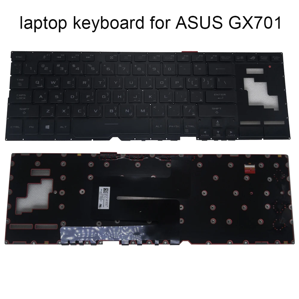 

Korean Arabic Gaming keyboard for ASUS Zephyrus S GX701G GX701L GX701GWR replacement keyboards original 0KNR0 661EAR00 661EKO00