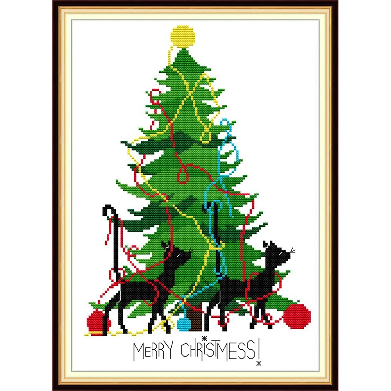 Everlasting Love Merry Christmess 2 китайский экологический хлопковый вышитый крестиком с