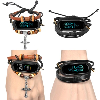 

Gosear DIY Handcrafted Replacement Bracelet Adjustable Wristband Watch Strap Belt Band for Xiaomi Miband 4 Mi4 Mi Band Band4