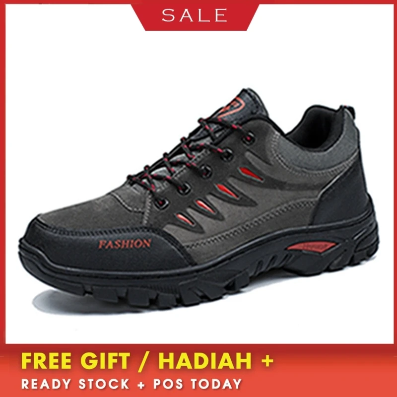 

BOUSSAC Men's Waterproof Travel Shoes Autumn Outdoor Non-slip Sneakers Men Lace Up Trekking Climbing Sports Shoes Male