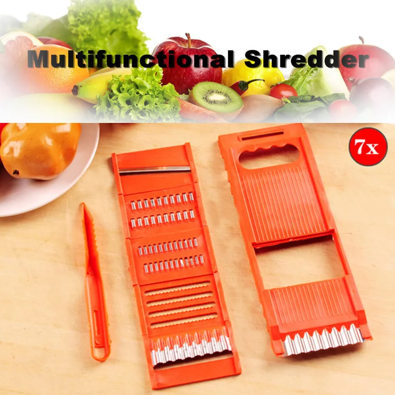 

7pcs Multifunctional Vegetable Shredder Cutter Peeler Fruit Potato Corrot Cutter Cucumber Slicer Salad Kitchen Tool