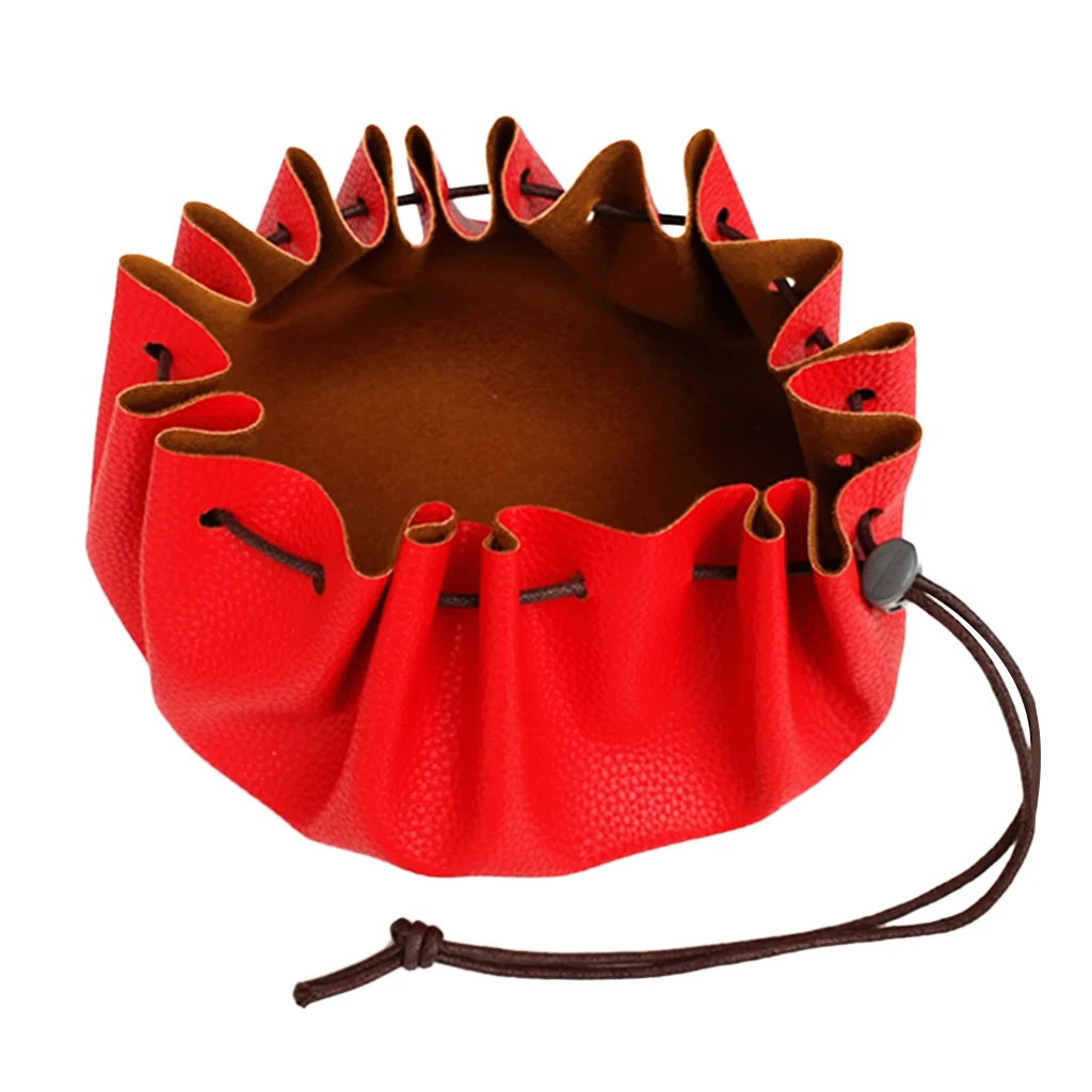 15'' Large Leather Draw String Bushcraft Tinder Storage Pouch Camping Hiking Survival Gear Organizer Holder Bag