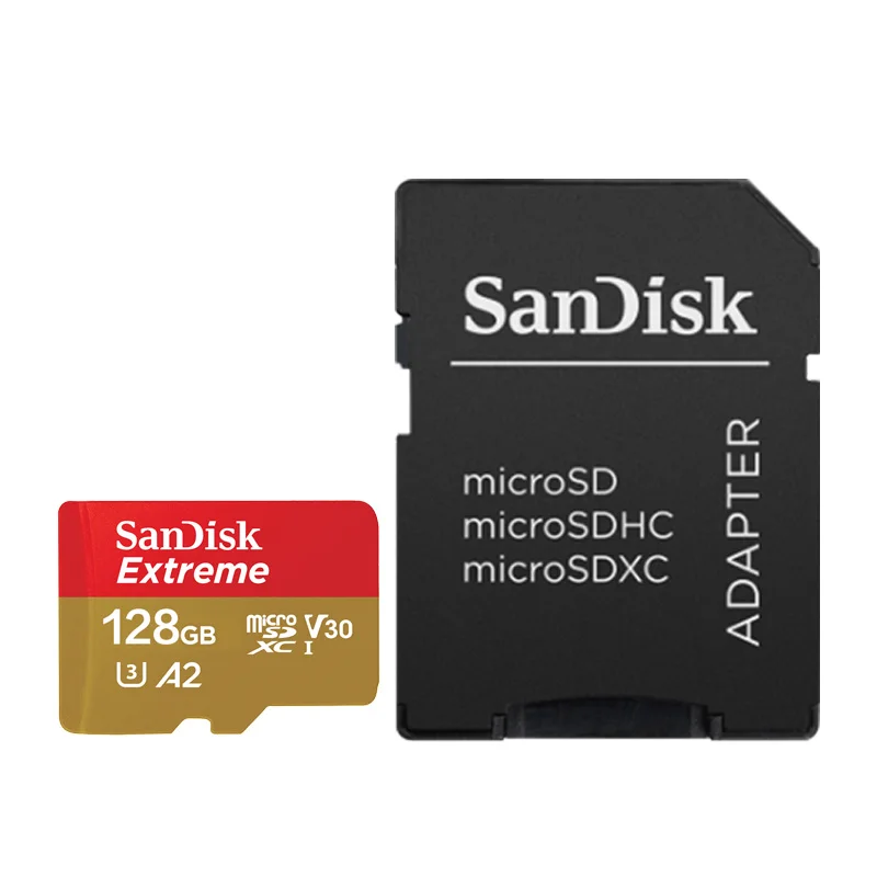 Карта Micro SD SanDisk 16 ГБ 32 ГБ MicroSDHC карта памяти 64 Гб 128 ГБ 200 ГБ 256 Гб 400 Гб MicroSDXC EXTREME PRO V30 U3 4K UHD TF карты - Емкость: red golden 128GB