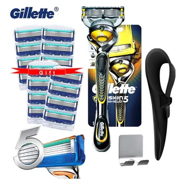 

Gillette Fusion Proshield Straight Razor Men Manual Shaver Razors Machine for Shaving Blade Cassettes Rubber Sleeve and Hook