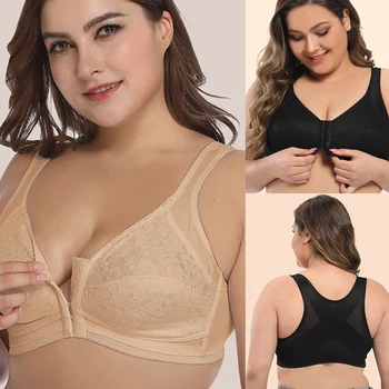 

plus size Push Up Bras For Women Front Closure Brassier Bralette Soft Comfort Underwear Brassiere Intimates Sexy Lingerie Q30
