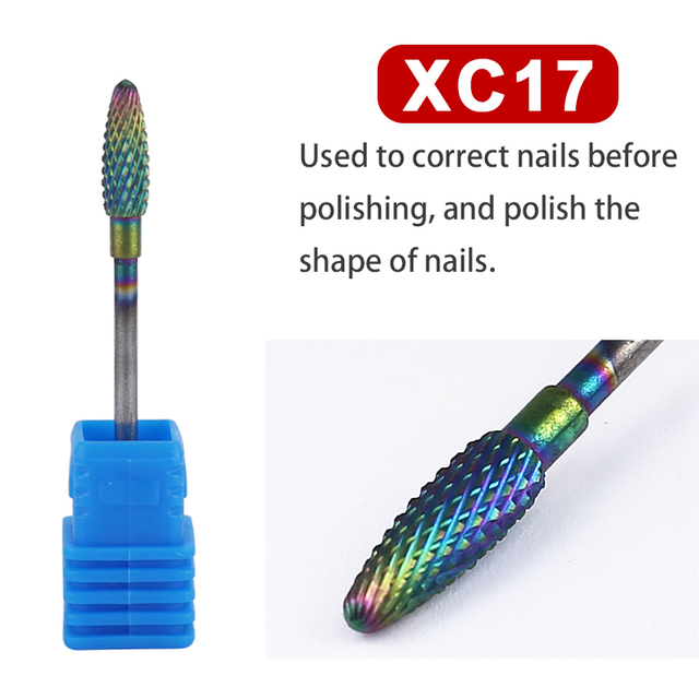 Milling Cutter For Manicure Rainbow Color Tungsten Steel Manicure Machine For Nail Drill Bits Tools Nail Accessories