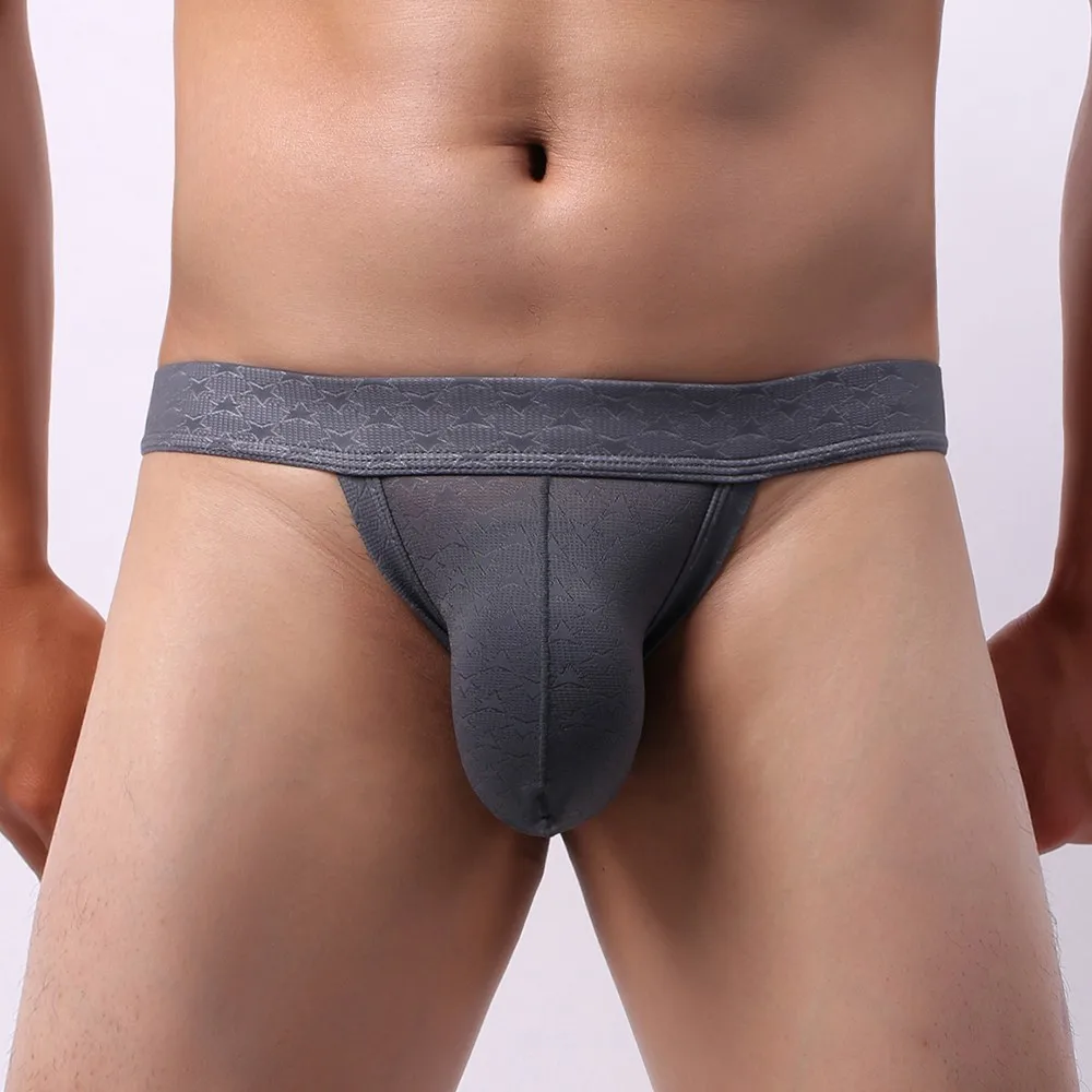 Мужские трусы стринги черные прозрачные Т-образной формы с карманом сексуальное
