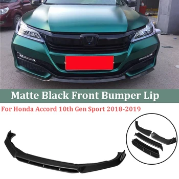 

4 Pcs Matte Black Front Bumper Lip For Honda Accord 10th Gen Sport 2018-2020 Car Modification Part Body Kit Spoiler Splitter