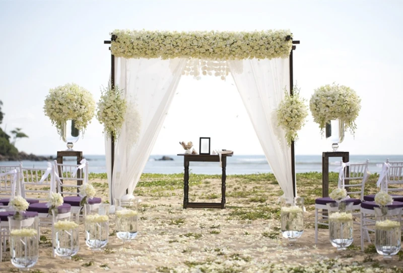 JAROWN Artificial Rose Hydrangea Flower Ball Simulation Plant Wedding Table Centerpiece Decoration Flower Half Ball Add Stand Set Stage Road Lead Props 1) (2)