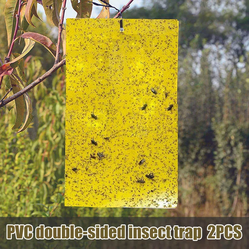 20 шт Двухсторонние желтые ПВХ липкие ловушки летающие растения ловушки насекомых для грибка белки AIA99