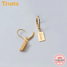 Trusta Для женщин s Мода 925 твердого стерлингового серебра «Lucky Letter браслеты с подвесками, серьги со шпилькой, для Для женщин Стерлинговое Серебро-бижутерия DS906