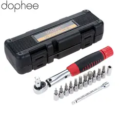 Dophee 15 шт. 2-20NM Специальный для велосипеда мини предустановленный динамометрический ключ с адаптером, удлинитель и защитная коробка для